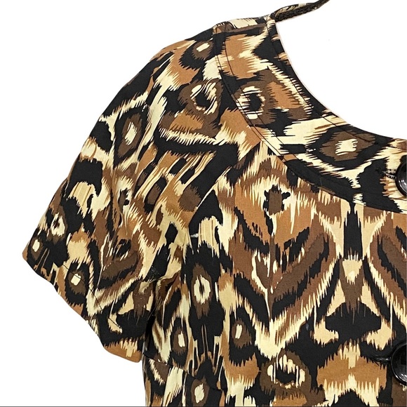 3/$10 Notations Blazer 6 Short Sleeve Leopard Cheetah Print - Picture 4 of 11